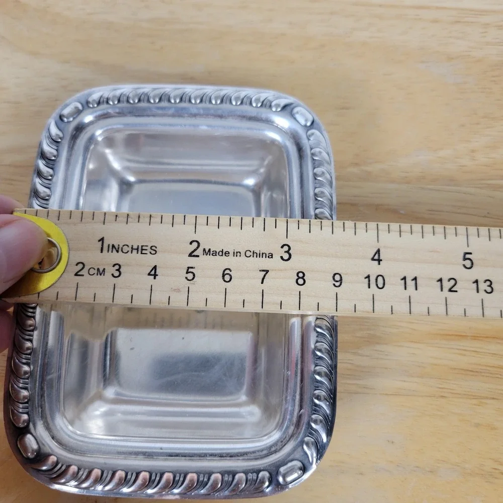 Vintage 1940s Canterbury Silverplate Trinket Tray Small Soap Dish Catchall